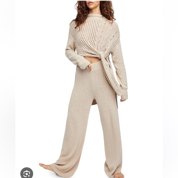 Free people Harper knit set NWT medium sold out everywhere soft versatile beige - Picture 11 of 12